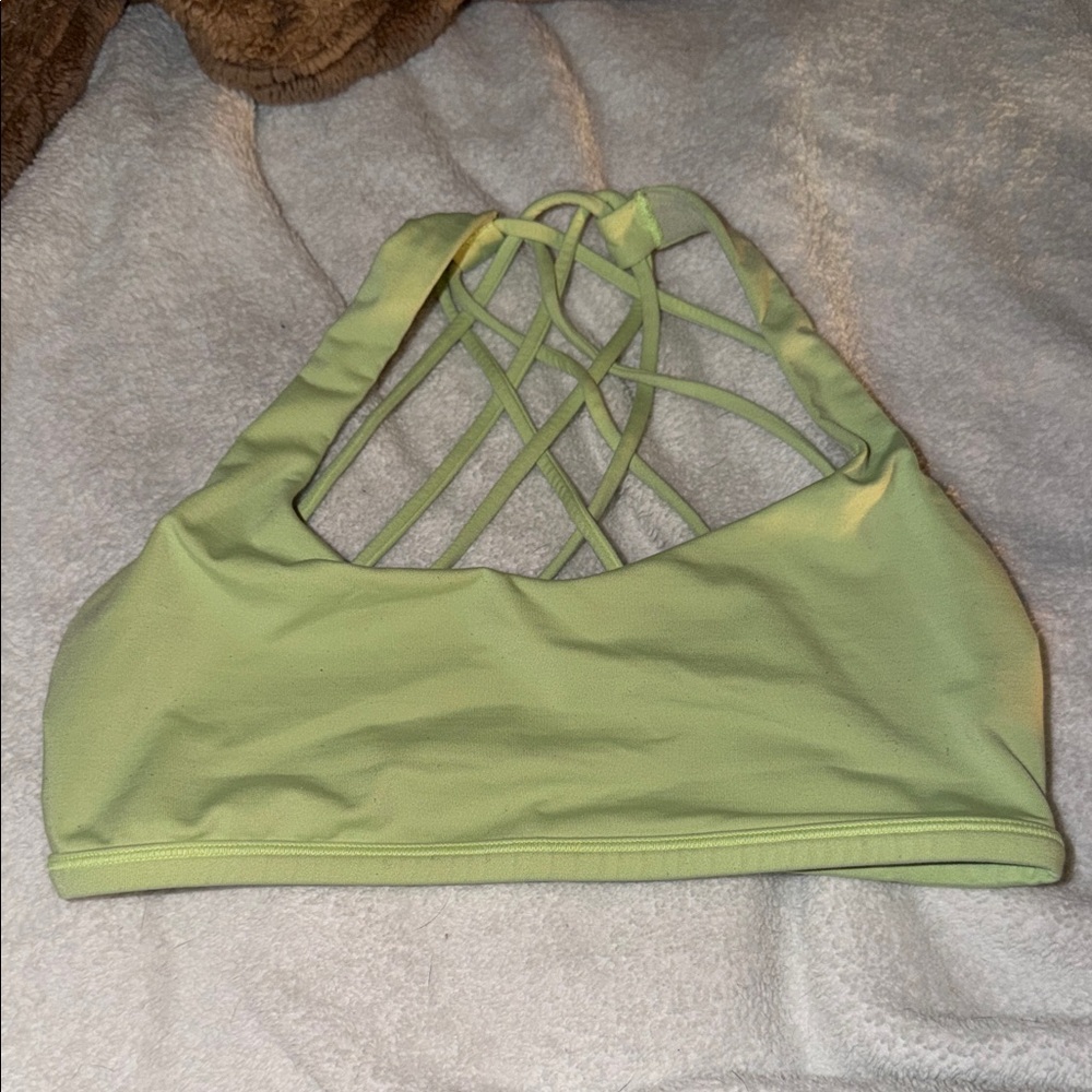 Lululemon Athletica bright yellow Strappy Sports Bra